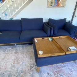 Sofa, arm chair and otoman.