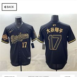 LA Dodgers 17 OHTANI (Back to Back CHAMPIONSHIPS PATCH) Black or White 