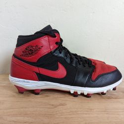 Nike Air Jordan 1 Mid TD Cleats Bred Football AR5604-061  display picture 1