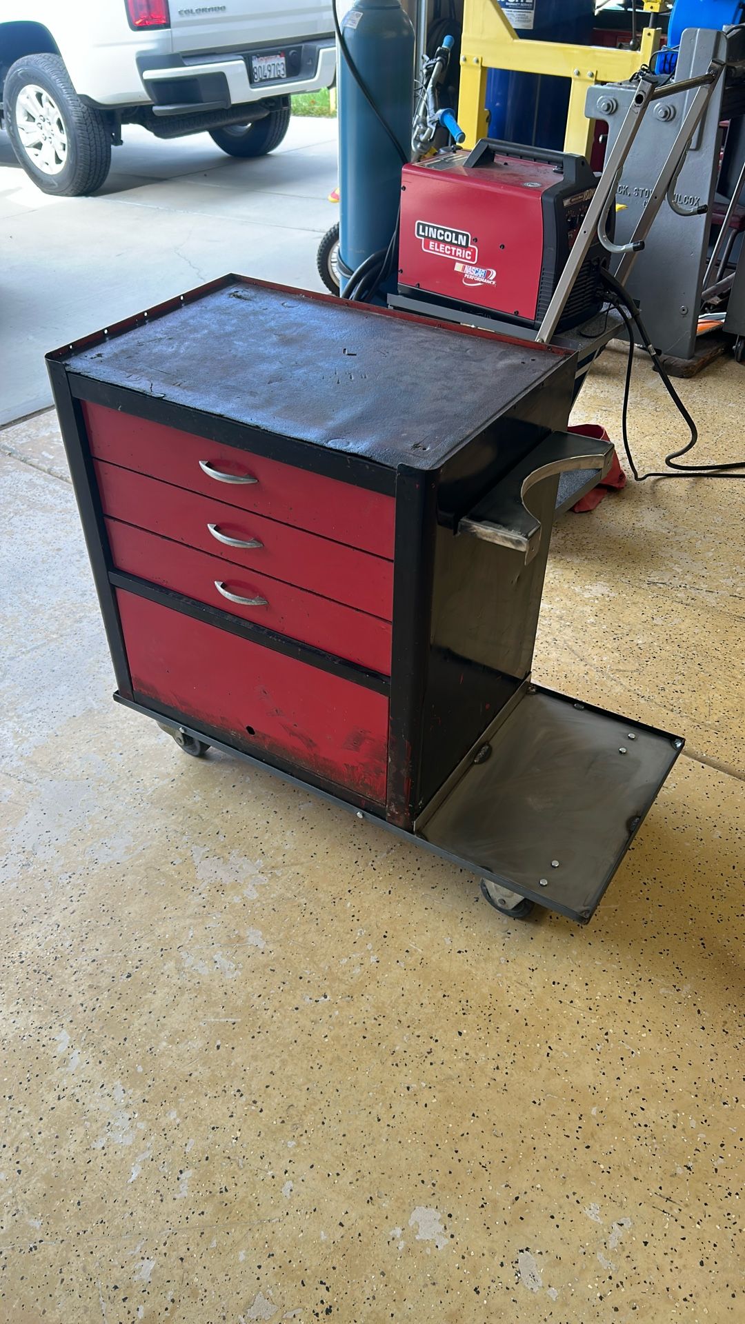 Mig Tig Welder Cart Tool Box  On Casters