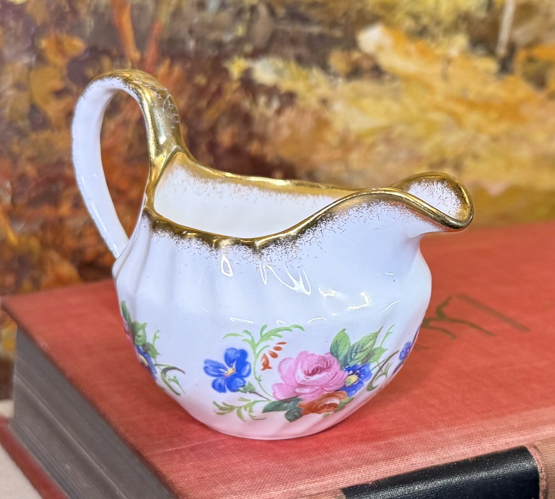 Vintage Taylor & Kent Porcelain Bone China Floral Creamer Milk Jug