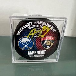 Alex Tuch Autographed Buffalo Sabres Game Day Hockey Puck 