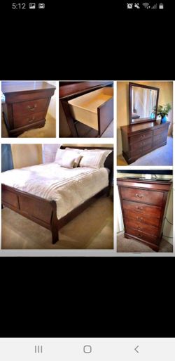New 5pc. Cherry queen bedroom Set