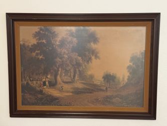 Large Framed Vintage Landscape Print