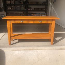 Console Table / TV / Table Back. Solid Wood.  60” L. x  32” H  x  18” Deep