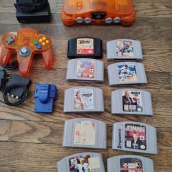 Nintendo 64 Hot Fire Orange Funtastik Series Bundle 