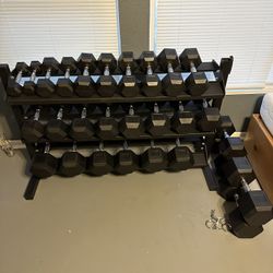 5-65lbs Dumbbells w/Rack 