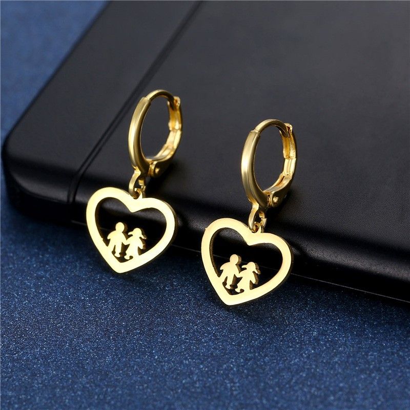 "Simple Hearl Boy and girl Stainless Steel Earrings for Women, 55EGL1228
 