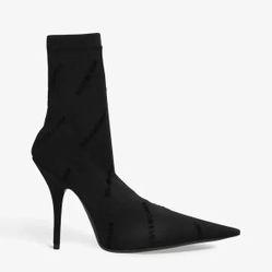 Authentic Balenciaga All Over Logo Sock Booties 37.5