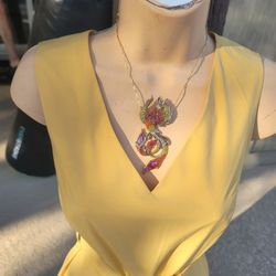 Phoenix Bird 24 K Gold Chain Necklace