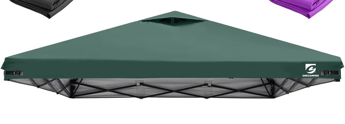 10x10 Pop Up Canopy Replacement Top Cover with Air Vent for Straight Leg Canopy Tent, Waterproof for Outdoor Garden Patio Camping Sun Shade (Green)
