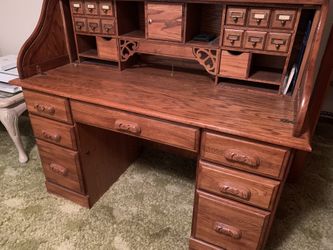 Oak Roll Top  Desk