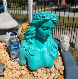 Concrete Mermaid planter with drain hole