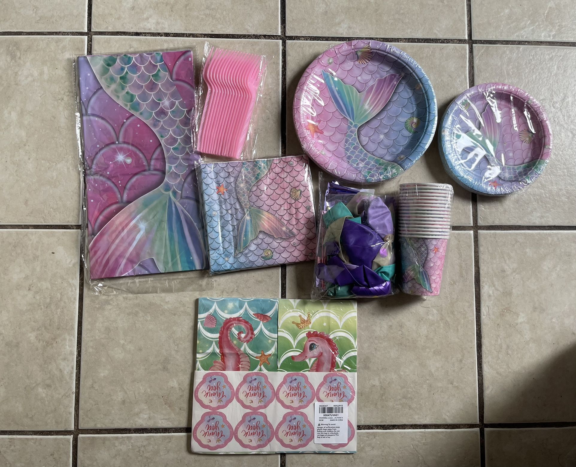 Mermaid 2nd Birthday Party Decorations Bundle for Girls
