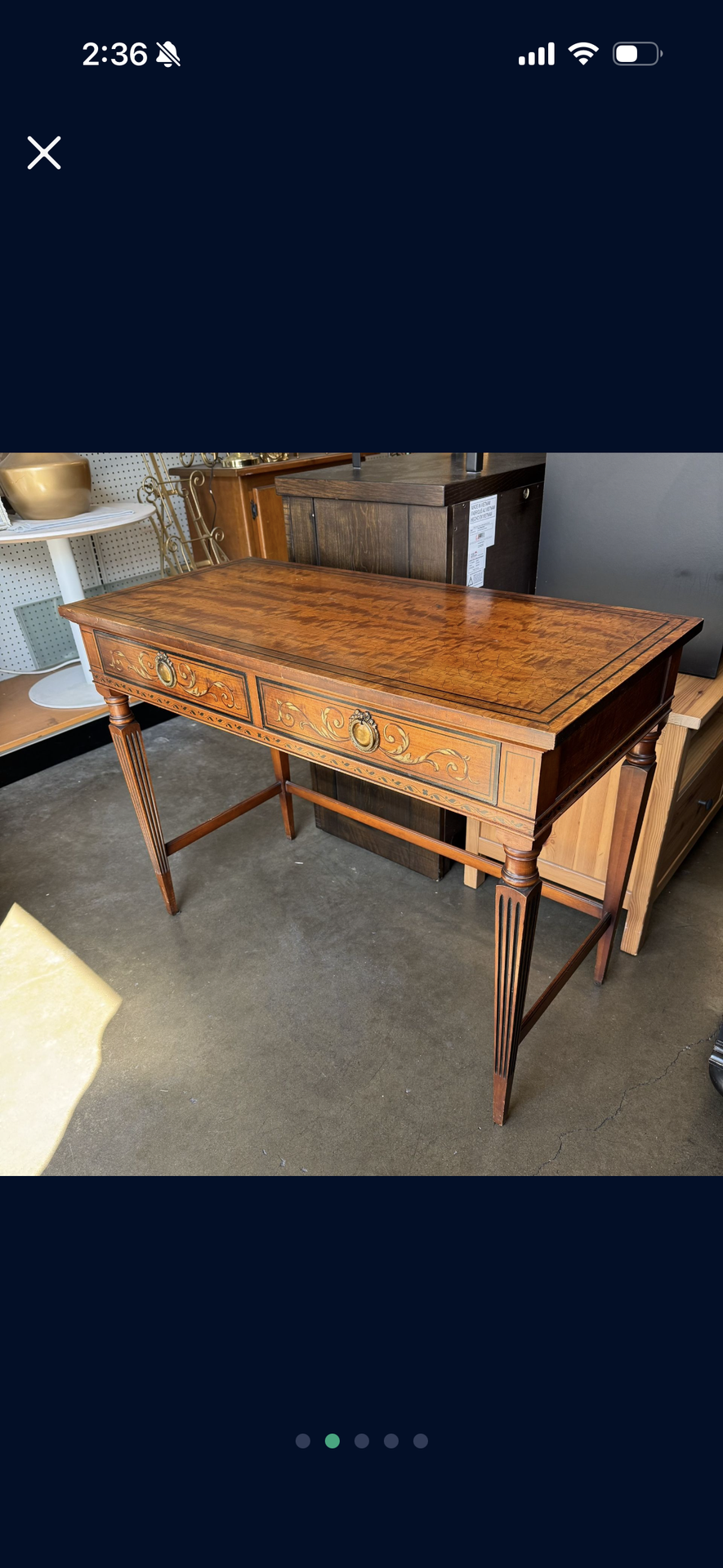 Vintage Solid Wood Writing Desk Very Good Condition