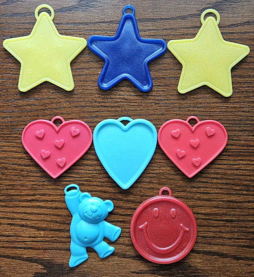 Assorted Helium Balloon Plastic Weights 8 Pieces