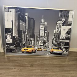 New York Scene - 55” x 39” Big Framed Art 