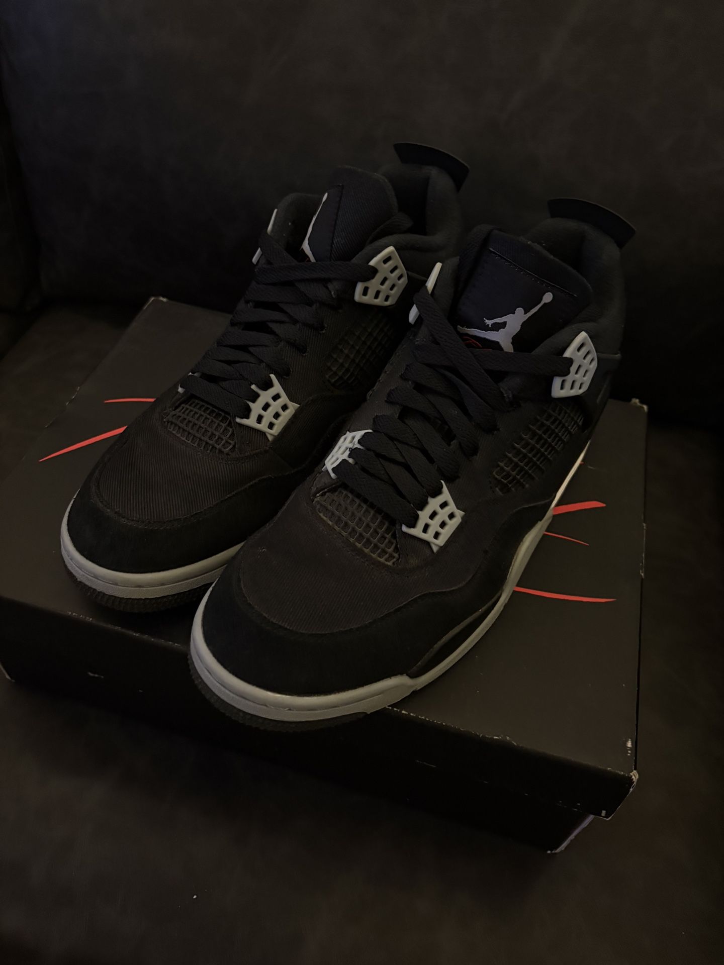 Air Jordan 4’s Retro Black Canvas 