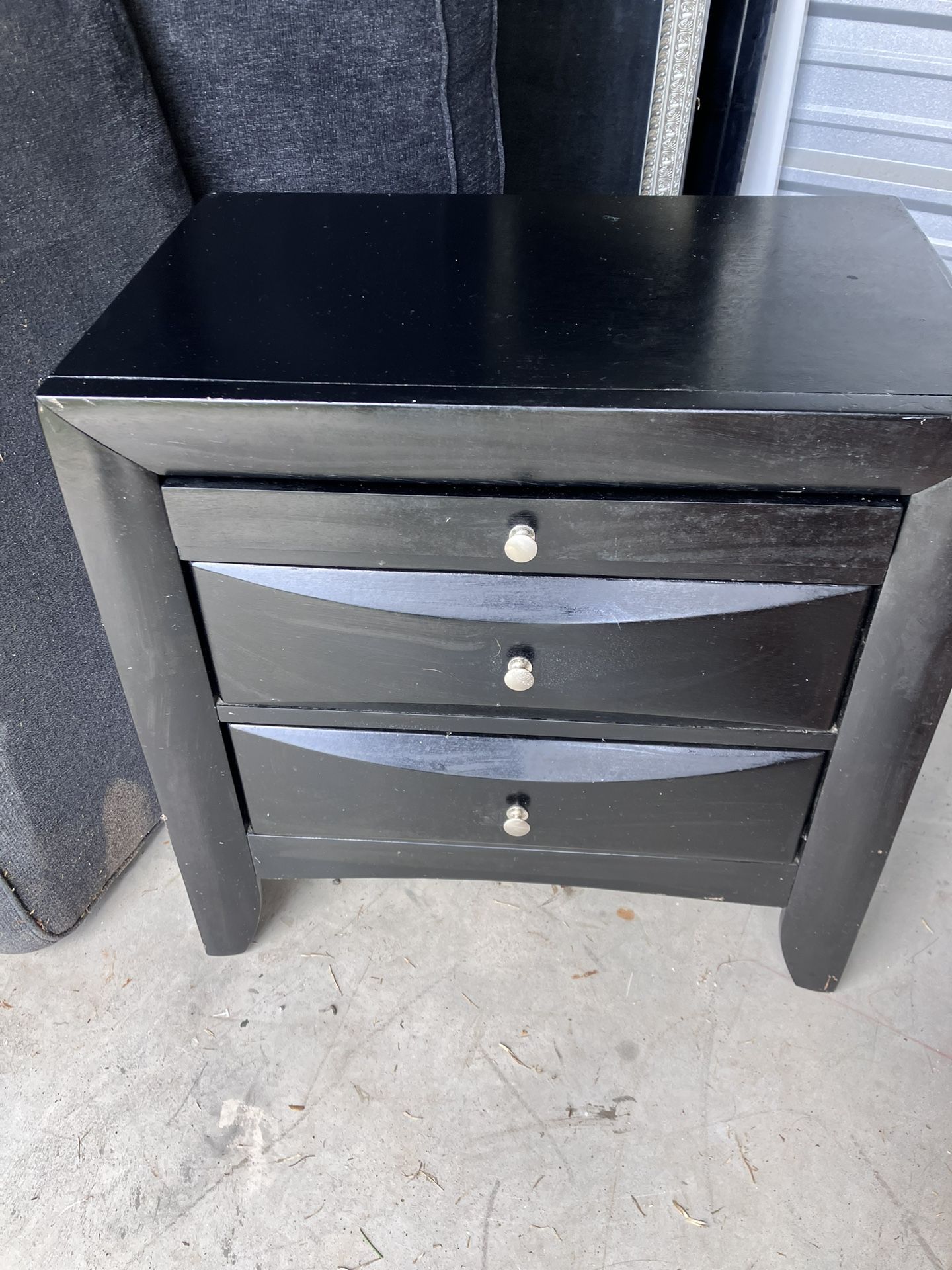 Black Night Stand End Table 26x17  25 In Tall 2 Drawer 