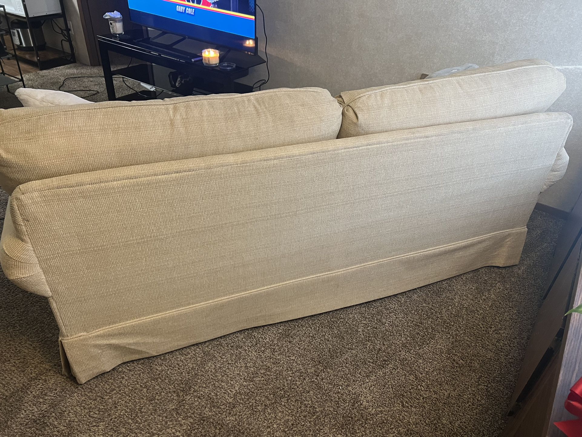 Couch Seats 2-3 Beige 6ft 7in Long 