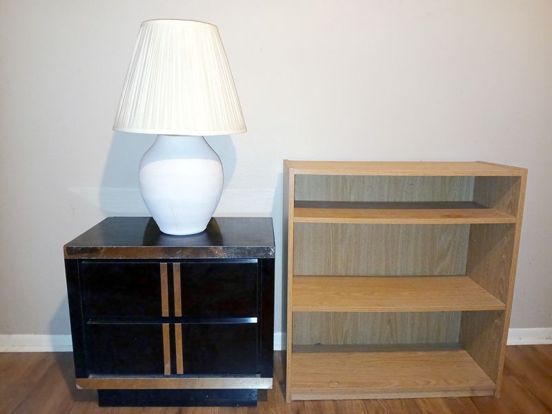 Nightstand+Lamp+Bookcase Set - Great for Bedroom or Apartment