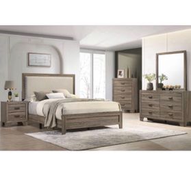 4- Pc Bedroom set Dresser,Mirror Nightstand (1) Queen size bed frame Not including Mattress and Box Sp