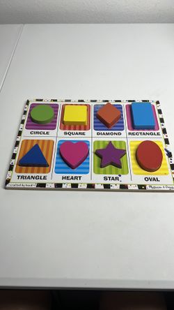 Melissa & Doug Puzzle  SHAPES Chunky Puzzle |  Ages 2+ Pre K  Early Learning Toy