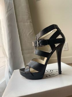 Steve Madden Black Strappy Platform Heels