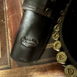 Leather Holster Belt With Bullet Holders