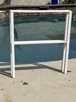 Narrow White Wooden 2-shelf Stand 