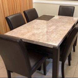 Marble Top Dining Table Set