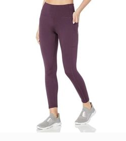 EUC DANSKIN 1536061 BLACK CHERRY HIGH RISE 7/8  LEGGINGS Side Pockets SZ S