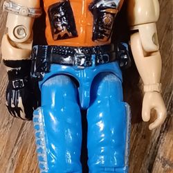 Go Joe Vintage Action Figure Mercer Orange Worn Blue 