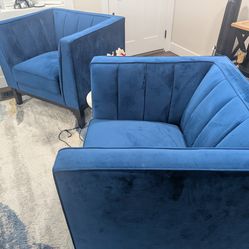 Blue comfy chairs