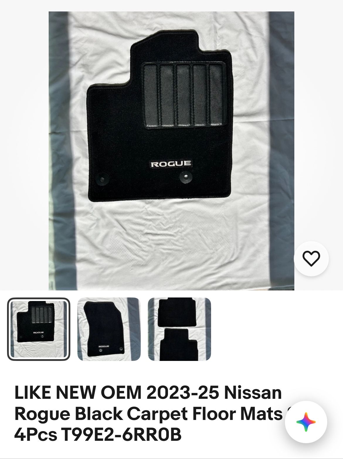 Like New 2024 Nissan Rogue SV Floor Mats