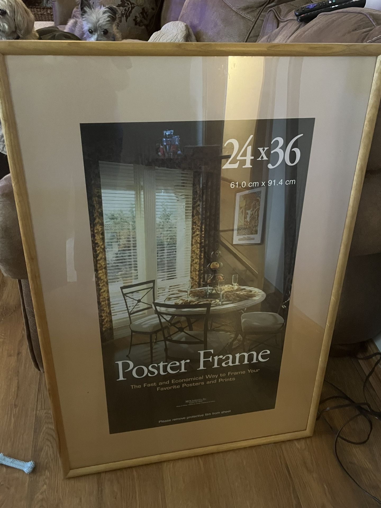 24 x 6 wood poster frame new