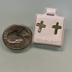 Sterling Silver Cross Earrings 