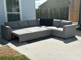 New Gray Sleeper Couch w Storage