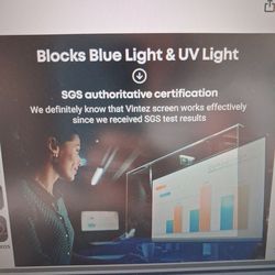 Vintez Blue Light screen protector for 24" computer monitor And Laptop- Anti Uv Blue Light