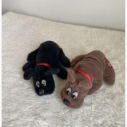 1985 POUND PUPPIES LOT TONKA MINI BABIES Black Brown Red Ribbon Collar 80s