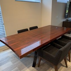Zebra Wood Dining Room Table