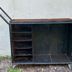 Vintage Welding Cart Work Tool Bench BBQ Rolling Table