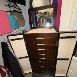 Wooden Jewelry Armoire 