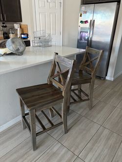 Rustic Farmhouse Counter-Height Bar Stools – Set of 2