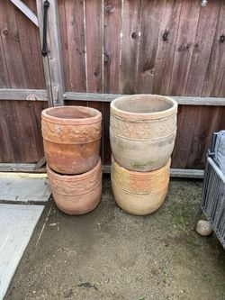 4 XL Terracotta Pots