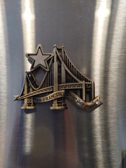 Vintage Metal Refrigerator Fridge Magnet Golden Gate bridge San Francisco CA