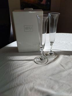 New Mikasa High Society Champagne Glasses - 1 Pair