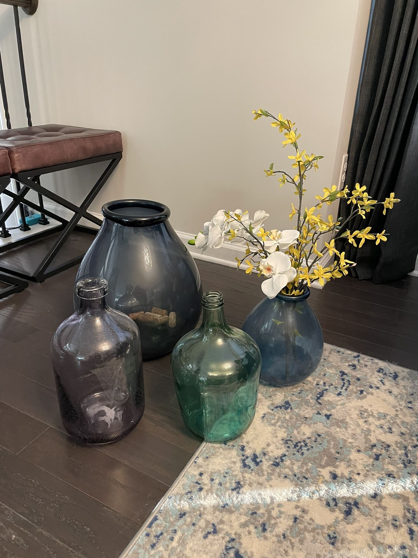 Set Of 4 Glass Vases