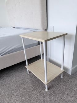 2-Tier Side Table with White Metal Legs, set of 2