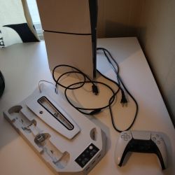 Used Ps5 Slim And Controller W/ Vertical Fan Charger